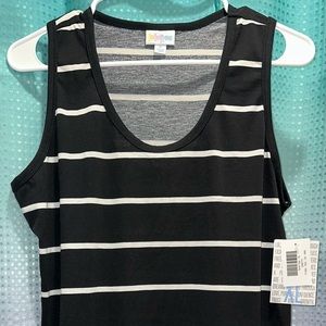 NWT Lularoe XL black white striped tank top